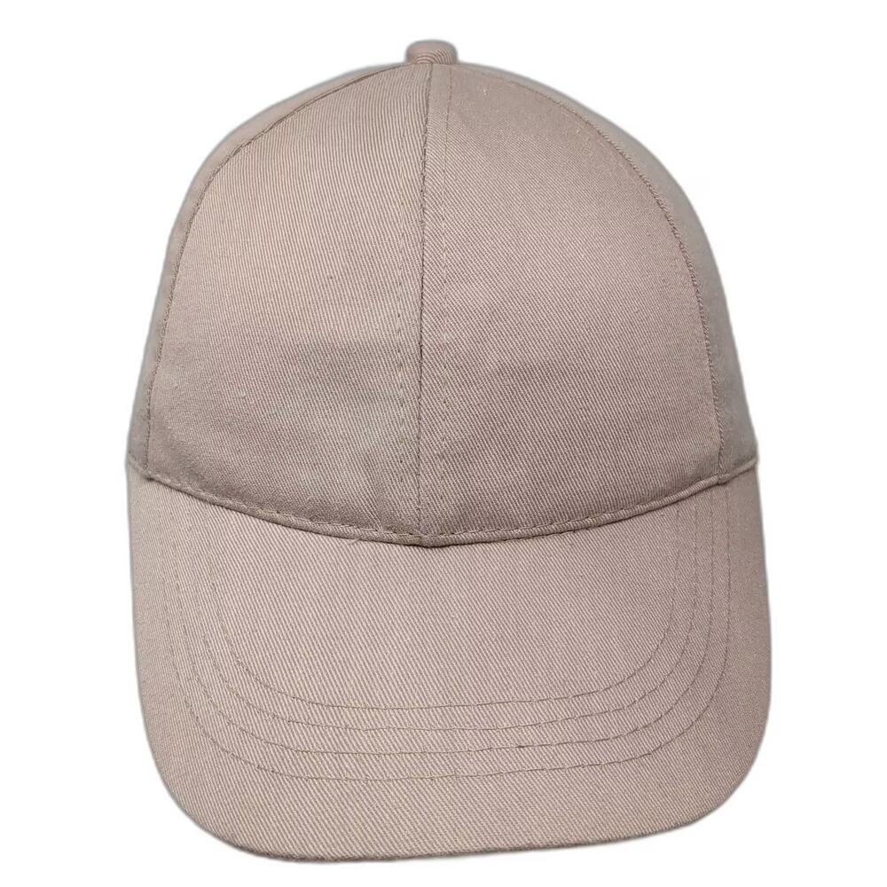 MAX GREY Baseball Cap Hat Beige One Size Cotton Strapback Adjustable Solid Blank